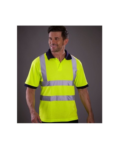 Y-HVJ210-Two Band et Brace Hi-Vis Polo Shirt